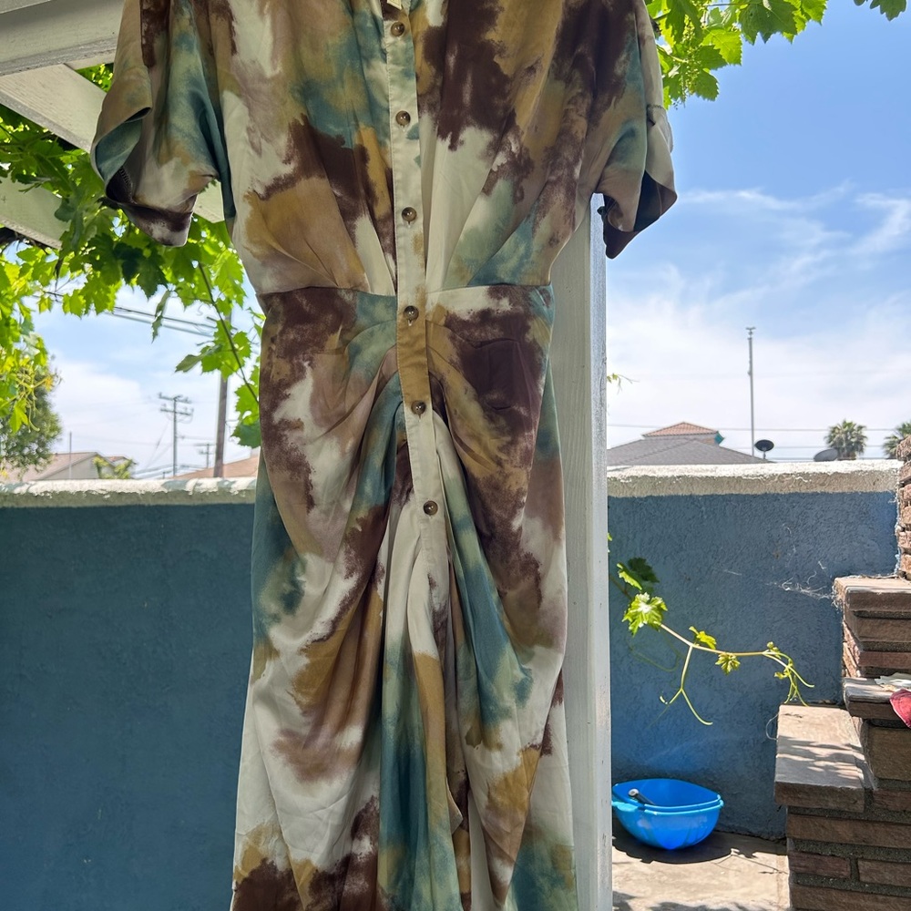 Wild Time Fashion Earthy Tie-Dye Dress